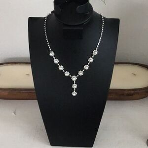 RSVP Hypo-Allergenic silver tone  faux pearl necklace and earring set